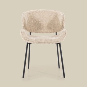 Eleonora Tess Boucle Eetkamerstoel Ronde Rug Zandkleur