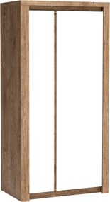 Kledingkast Etrmona 100, Glanzend wit, Ribbeck eiken, 197x98x59cm, 92.79 kg, Kledingkast deuren: Met scharnieren