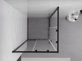 Mexen Exo vierkante douchecabine schuifdeur 90 x 90 cm, transparant, zwart - 8111-090-090-70-00