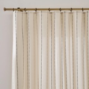 Gestreept katoenen gordijn met ringen, Ombra
