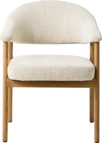 GARDA crème beige (stof Harmony 110) / natuurlijk eiken - GESTOFFEERDE STOEL VOOR WOONKAMER/EETKAMER
