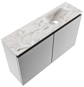 Mondiaz Ture DLux toiletmeubel 80cm plata met wastafel glace rechts zonder kraangat