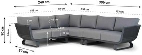 Hoek loungeset 6 personen Rope Grijs  Santika Furniture Santika Corniche