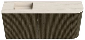 Mondiaz Joya DLux 90cm toiletmeubel ronding rechts shadow met wastafel faye links zonder kraangat meli