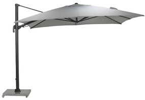 Garden Impressions Hawaii Big Pole zweefparasol 350x350 cm - donker grijs frame - licht grijs doek
