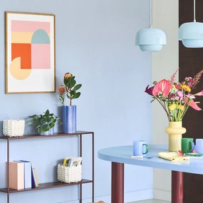 Vaas van keramiek, gestreept, hoogte 25 cm, Jaoma