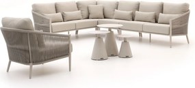 Hoek loungeset Bellagio | 7 personen | Loungeset Beige | Hoekbank Aluminium | 313x237.5cm | Kees Smit Tuinmeubelen