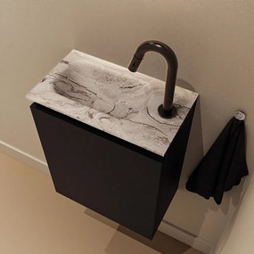 Mondiaz Ture DLux toiletmeubel 40cm urban met wastafel glace links met kraangat