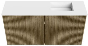 Mondiaz Joya 80cm toiletmeubel dusk met wastafel faye rechts zonder kraangat talc