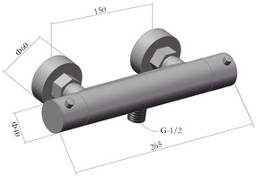 Saniclear Brass thermostatische douchekraan messing geborsteld - goud mat