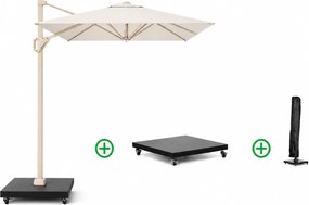 Zweefparasol  2.5x2.5m T1 (incl. voet + hoes) Ivoor Wit Platinum Voyager