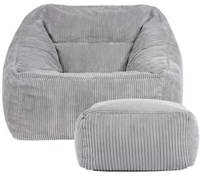 Morgan Cord Armchair Bean Bag + Footstool
