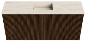 Mondiaz Joya DLux 90cm toiletmeubel walnut met wastafel faye midden zonder kraangat meli