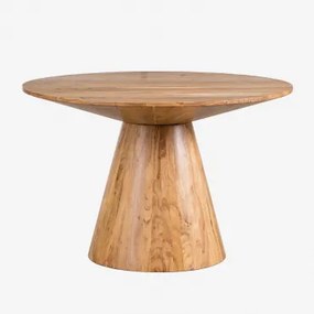 Ronde Eettafel In Weymar Acaciahout Natuurlijk Hout & Ø120 Cm - Sklum