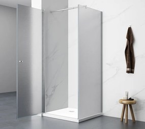 Aqualine Pilot melkglas douchecabine 70x70cm vierkant met chromen profielen