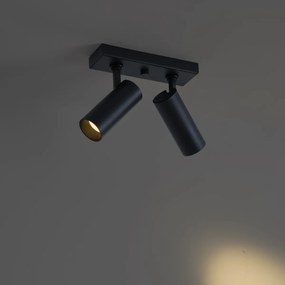 Moderne plafondlamp zwart incl. LED dimbaar 2-lichts - Tate