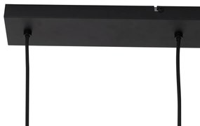 Moderne hanglamp zwart met smoke glas 4-lichts - Dame