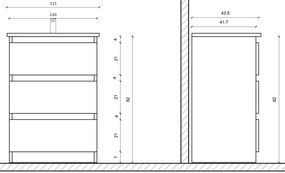 Sanigoods Rocky staand badmeubel 120cm zwart met keramische wastafel zonder kraangaten wit glans