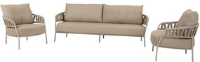 Calma stoel bank loungeset 3 delig rope latte Taste 4SO