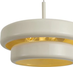 Retro hanglamp beige met metalen kap - Ophelia