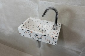 Saniclear Terrazzo fonteinset met gebogen kraan in chroom