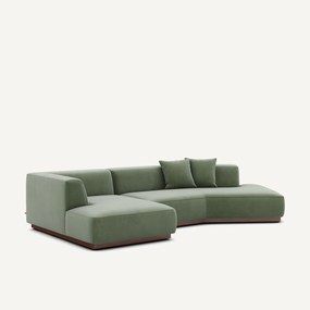 Linker open hoekbank fluweel, Jacopo