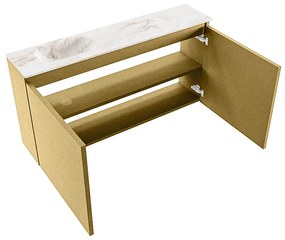 Mondiaz Ture DLux toiletmeubel 100cm oro met wastafel frappe links zonder kraangat