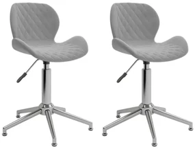 vidaXL Eetkamerstoelen draaibaar 2 st fluweel lichtgrijs