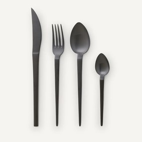 16-delig bestek in mat zwart inox, Oslo