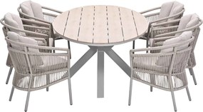 Garden Impressions Sorong tuinset 7-delig - Tulli tuintafel 220x115 cm - light teak vironwood