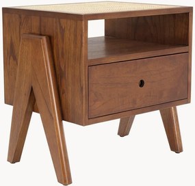 Nachtkastje Latour van Mindi-hout en rotan