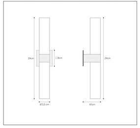 Lucide Jesse wandlamp dubbel 33W zwart