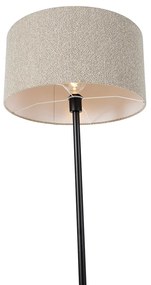 Vloerlamp zwart met boucle kap taupe 50 cm - Simplo Modern, Design E27 rond Binnenverlichting Lamp
