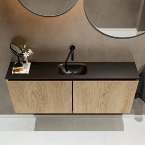 Mondiaz Ture 120cm toiletmeubel washed oak met wastafel urban midden geen kraangat