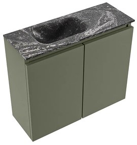 Mondiaz Ture DLux toiletmeubel 60cm army met wastafel lava links met kraangat