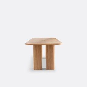 Rechthoekige eettafel, eiken en grenenfineer, 6 tot 8 couverts, LATTI