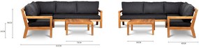 Garden Interiors Hoek Loungeset - Harby - Acacia - Zwart - Garden Interiors