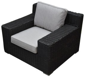 Manjavico lounge tuinstoel zwart wicker