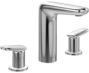 Villeroy & Boch Antao Driegats wastafelkraan met Push-Open afvoergarnituur - chroom TVW11100100061