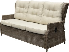 Ibiza 3-zitsbank verstelbaar bruin wicker | naturel mixed weave kussens