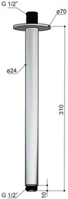 Hotbath ACE plafondarm 30cm messing geborsteld PVD