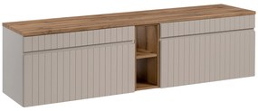 Comad Iconic Cashmere badkamermeubel 180cm met open kast en toppaneel taupe