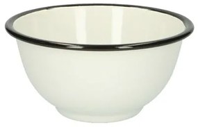 Schaal, emaille, zwart/wit,Ø 13,5 cm