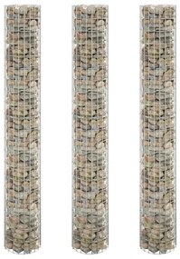 vidaXL Gabion plantenbakken 3 st rond verhoogd Ø30x200 cm staal