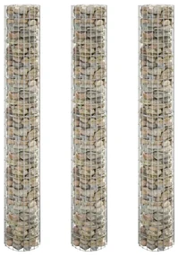 vidaXL Gabion plantenbakken 3 st rond verhoogd Ø30x200 cm staal