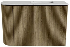 Mondiaz Joya DLux 60cm toiletmeubel ronding links dusk met wastafel faye rechts zonder kraangat opalo
