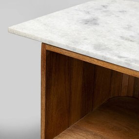 Kare Design Grace Barmeubel Mangohout Met Marmer - 120 X 48cm.