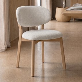 Luxe Eetkamerstoel Eiken Beige En Stof