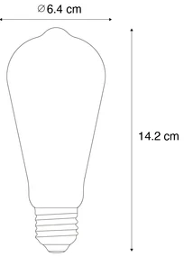 Set van 3 smart E27 dimbare LED lampen ST64 4.9W 320 lm 2500K incl. Zigbee Smart Hub