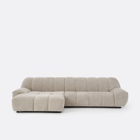 Hoekbank links, dik fluweel, Nuria